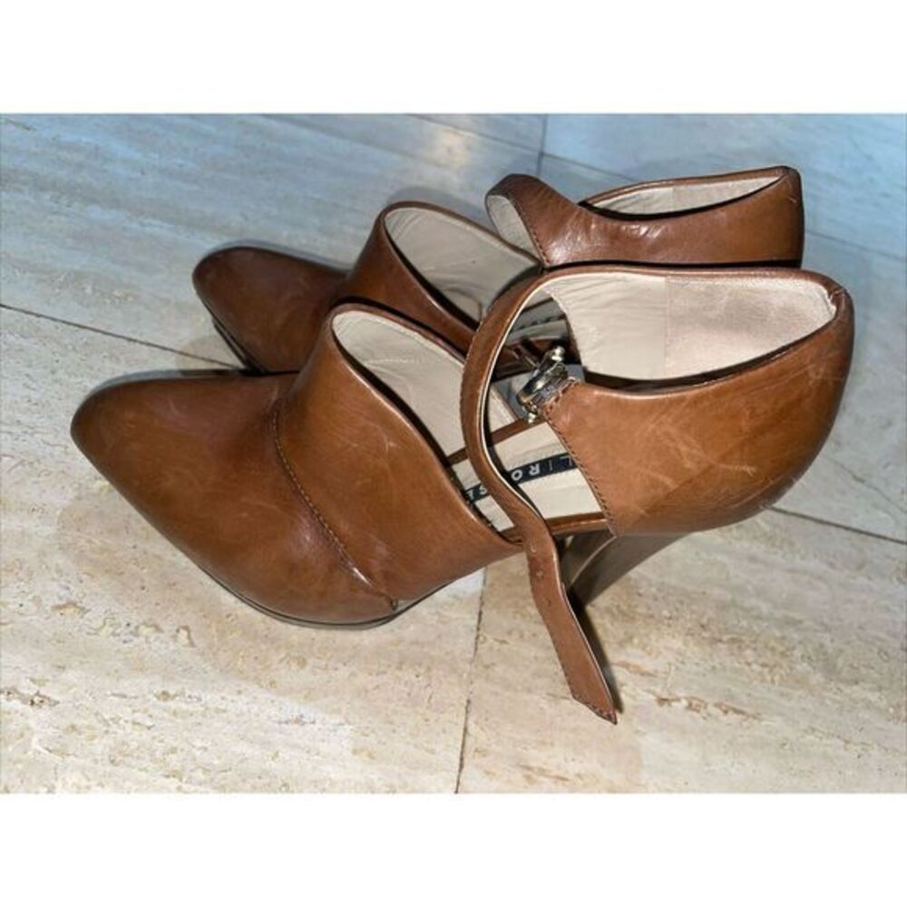 FRATELLI ROSSETTI BROWN LEATHER‎ ANKLE Strap BOOTS SIZE 37 Made In Italy